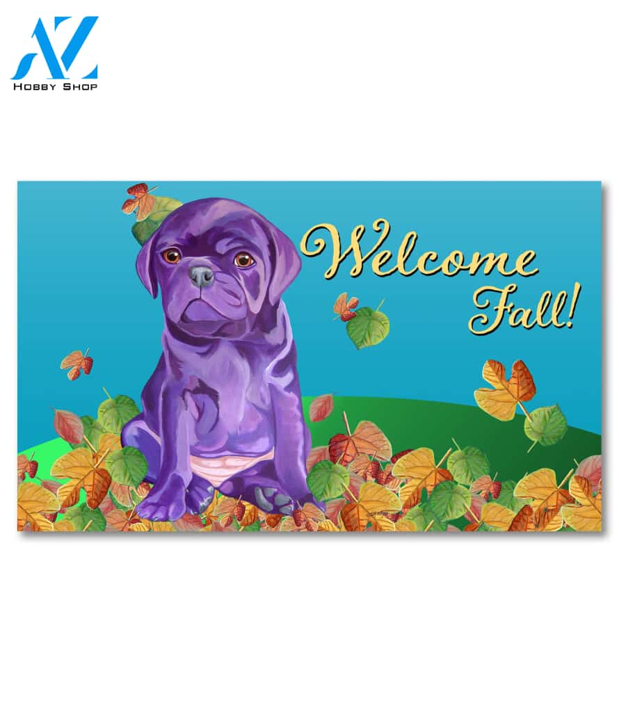 Let It Be Fall Pug Doormat - 18" x 30"