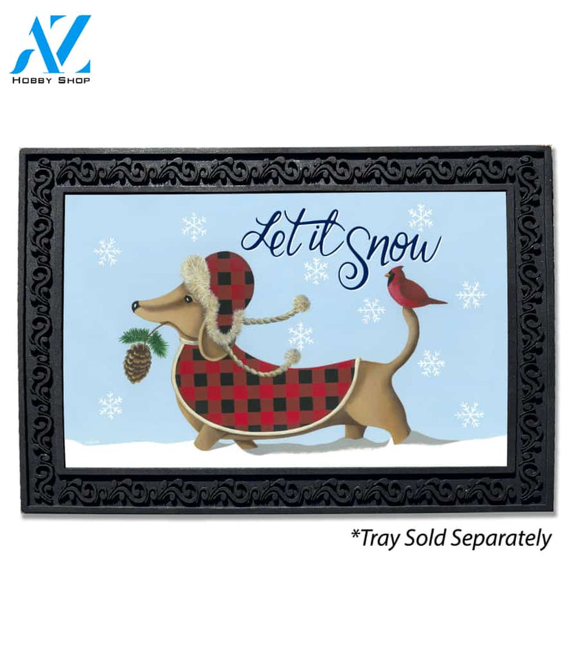 Let it Snow Winter Dachshund Doormat - 18" x 30"