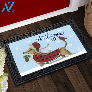 Let it Snow Winter Dachshund Doormat - 18" x 30"