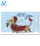 Let it Snow Winter Dachshund Doormat - 18" x 30"