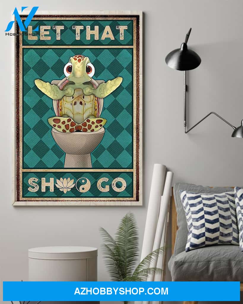 Let That Turtle Vertical Art Canvas, Wall Decor Visual Art