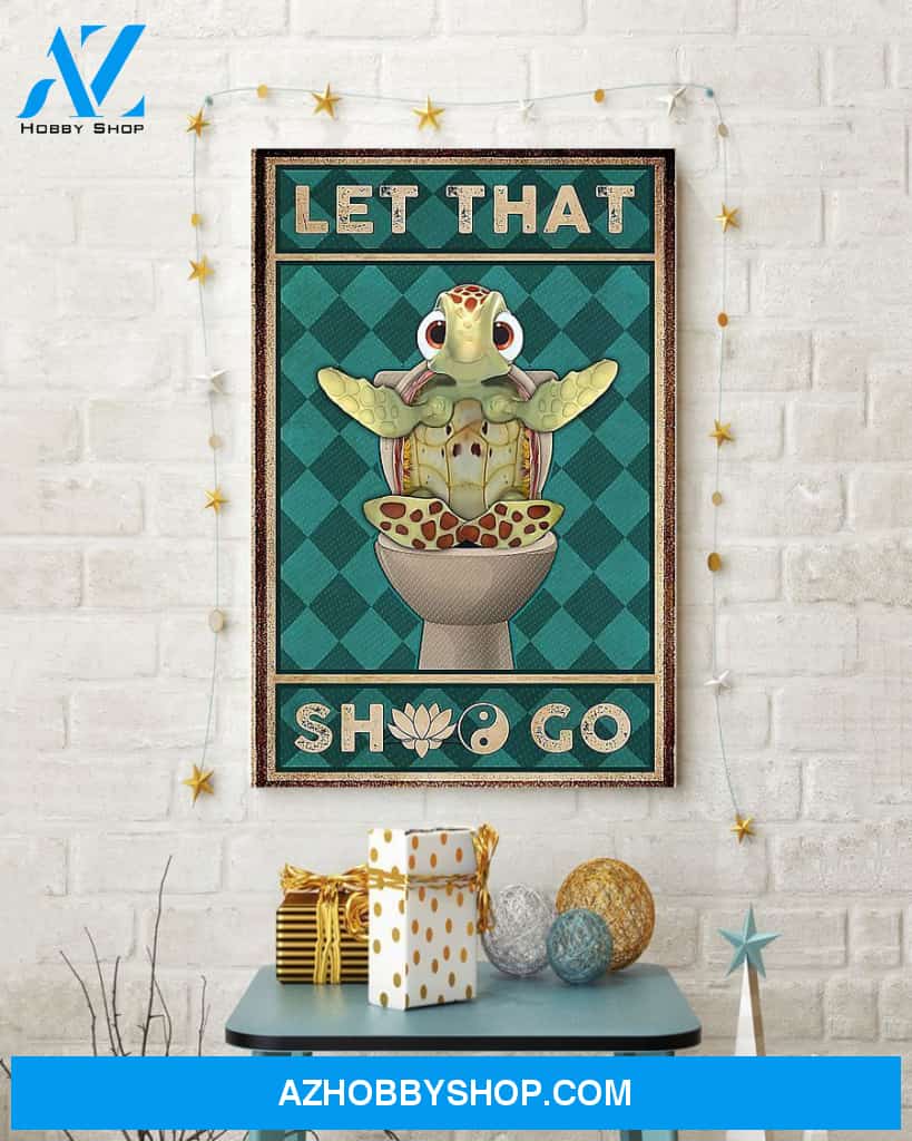 Let That Turtle Vertical Art Canvas, Wall Decor Visual Art