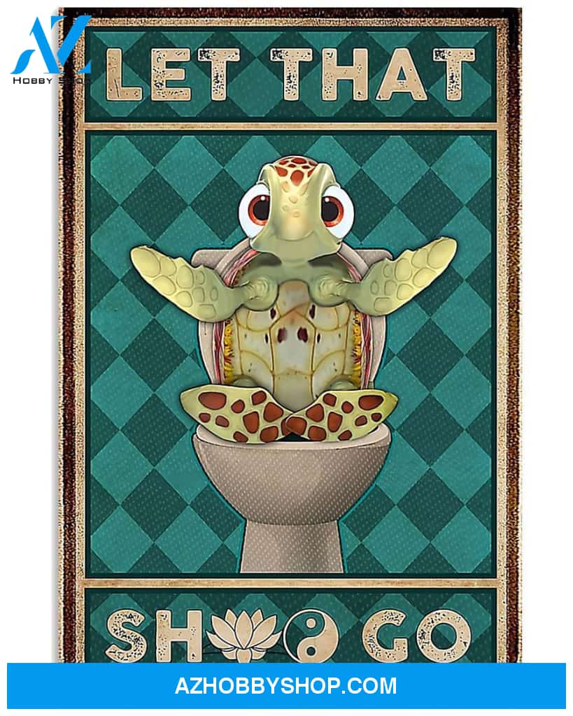 Let That Turtle Vertical Art Canvas, Wall Decor Visual Art