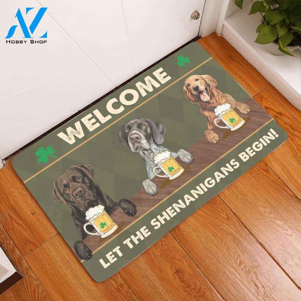 Let The Shenanigans Begin Dog Lovers Personalized Doormat | Welcome Mat | House Warming Gift