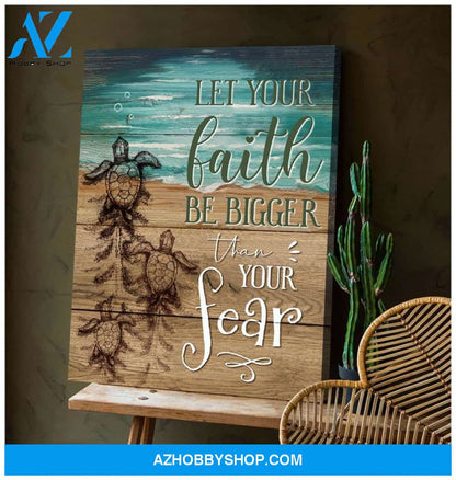 Let Your Faith Turtle Wall Art Canvas