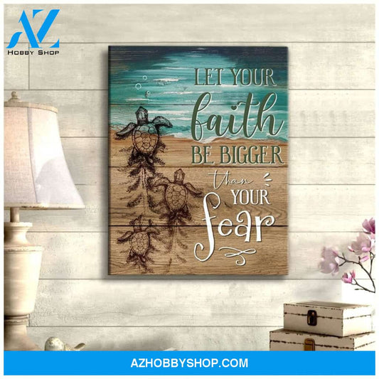 Let Your Faith Turtle Wall Art Canvas