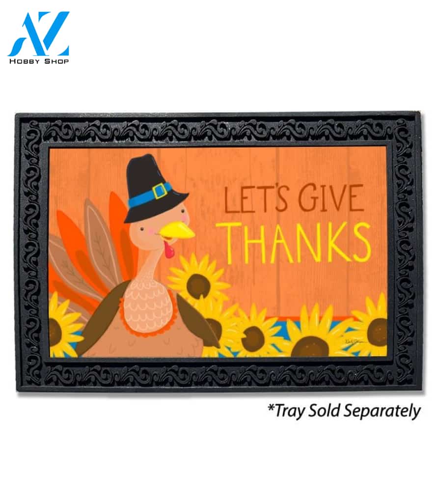 Let's Give Thanks Turkey Doormat - 18" x 30"