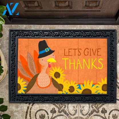 Let's Give Thanks Turkey Doormat - 18" x 30"