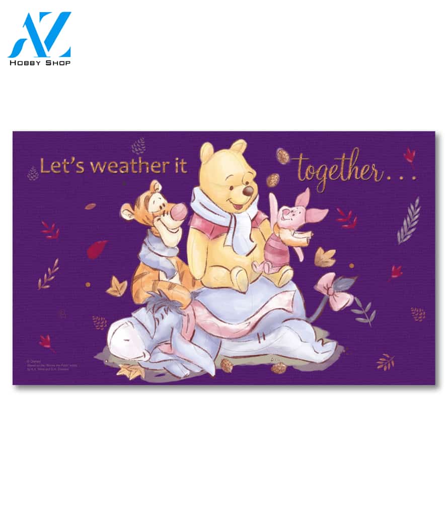 Let's Weather it Together Pooh Doormat - 18" x 30"