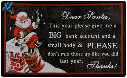 Letter For Santa Give Me Big Bank Account Doormat Indoor And Outdoor Mat Entrance Rug Sweet Home Decor Housewarming Gift Gift Friend Family Christmas Holiday