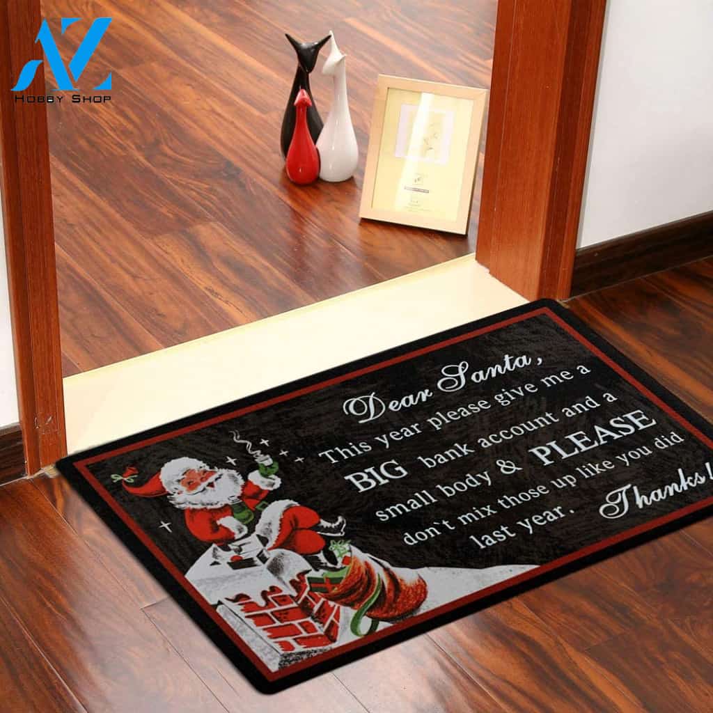 Letter For Santa Give Me Big Bank Account Doormat Indoor And Outdoor Mat Entrance Rug Sweet Home Decor Housewarming Gift Gift Friend Family Christmas Holiday