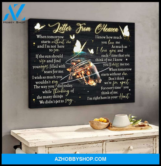 Letter From Heaven Butterfly Wall Art Canvas