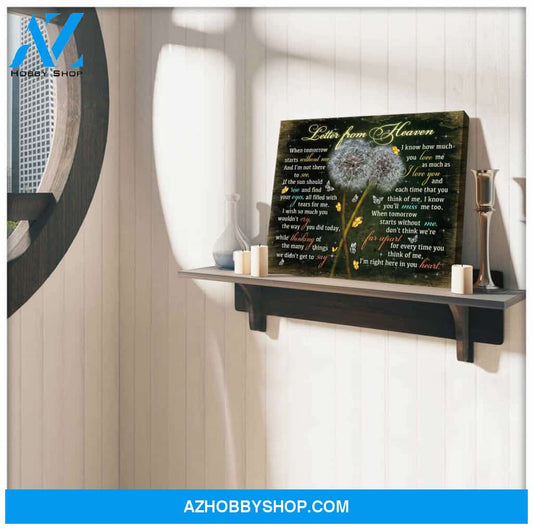 Letter from heaven Dandelion and Butterflies Memorial Canvas Wall Art Decor