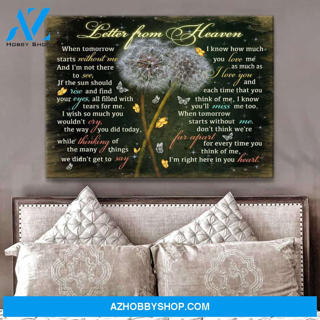 Letter from heaven Dandelion and Butterflies Memorial Canvas Wall Art Decor