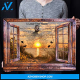 Letter From Heaven - Rustic Window to the Ocean Personalized Photo Memorial Canvas, Canvas Wall Art Gift for Remembrance