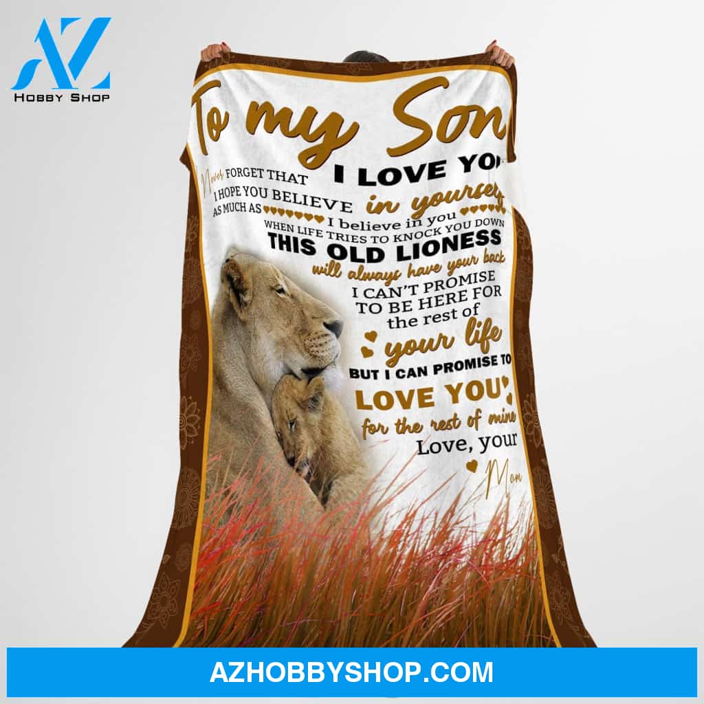 Letter Lion Mom To Son Fleece Blanket Gift for Son