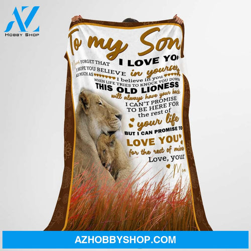 Letter Lion Mom To Son Fleece Blanket Gift for Son