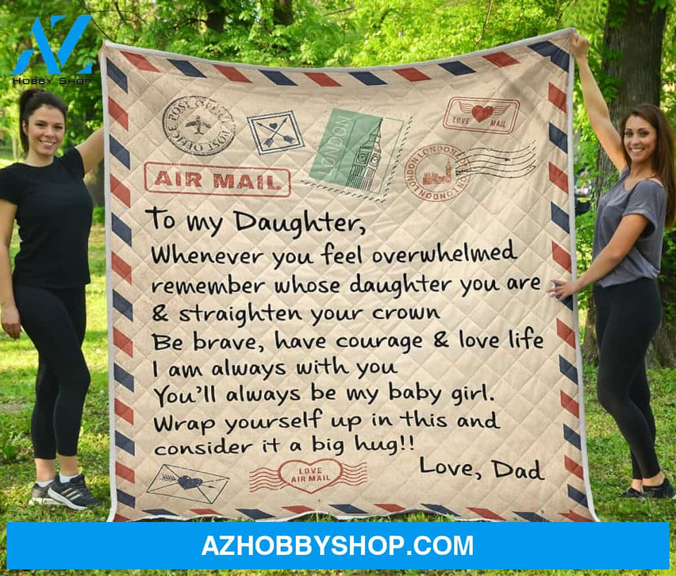 Letter To My Daughter From Dad Fleece Blanket