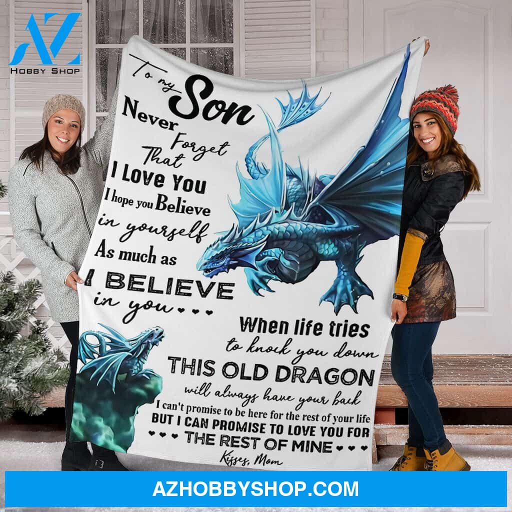 Letter To My Son Dragon Fleece Blanket