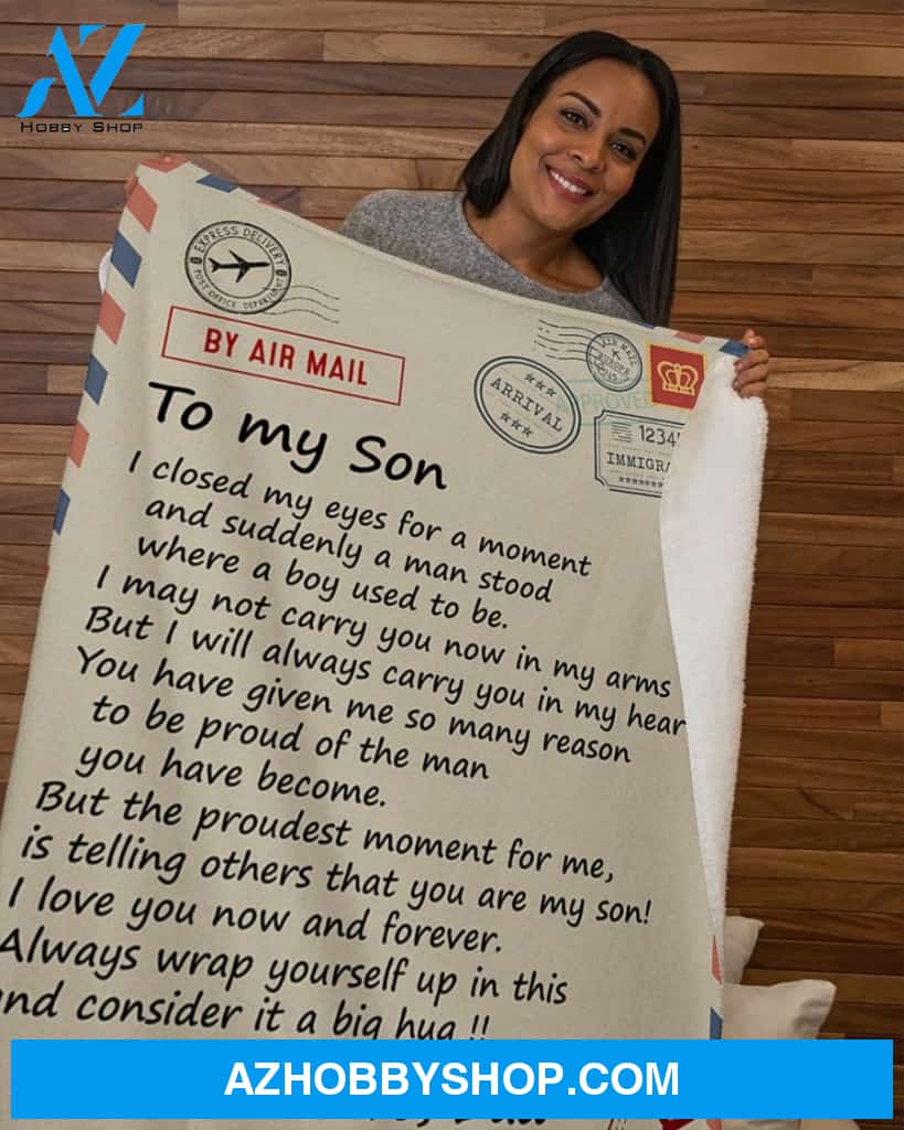 Letter To My Son I Closed My Eyes - Dad Fleece Blanket - Gift For Son