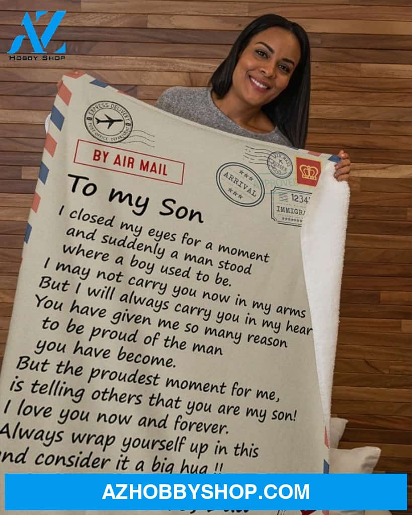 Letter To My Son I Closed My Eyes - Dad Fleece Blanket - Gift For Son
