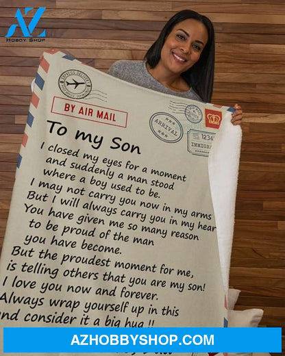 Letter To My Son I Closed My Eyes - Dad Fleece Blanket - Gift For Son