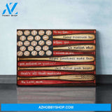 Letters to son Baseball Flag Canvas Prints