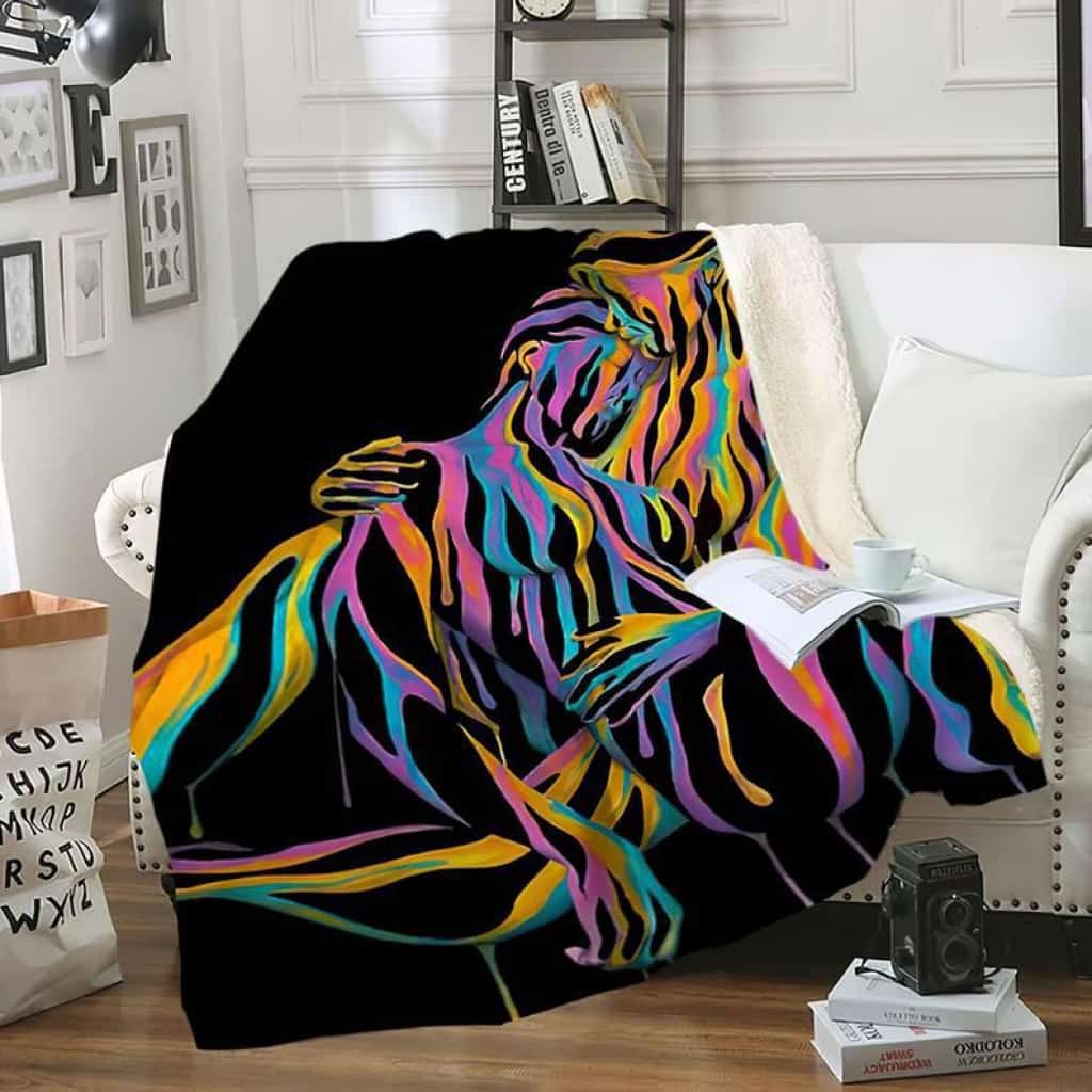 Lgbt 6 - Abstract Fleece Blanket Throw