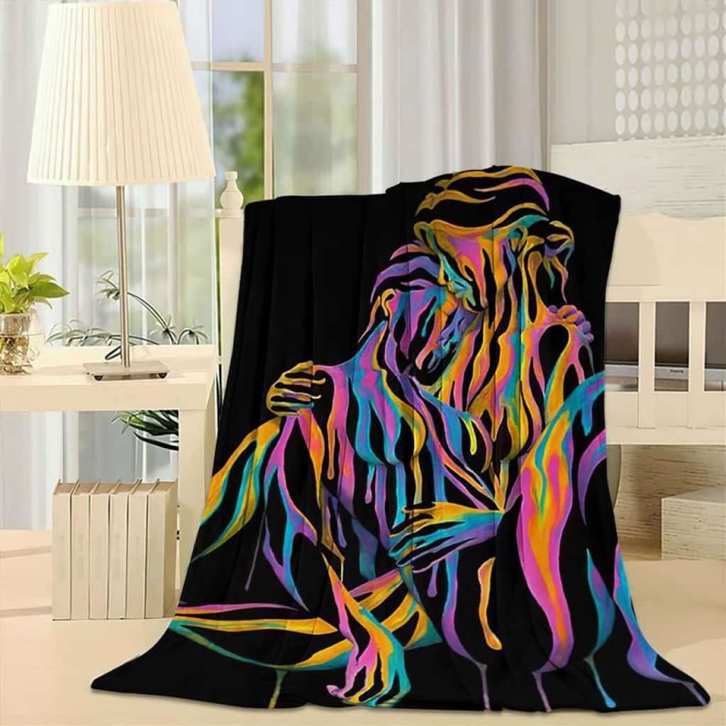 Lgbt 6 - Abstract Fleece Blanket Throw