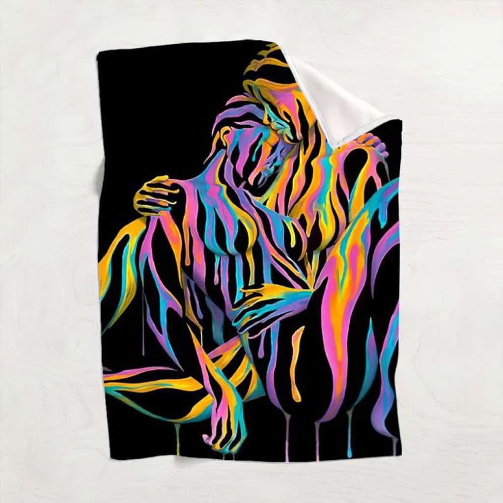Lgbt 6 - Abstract Fleece Blanket Throw