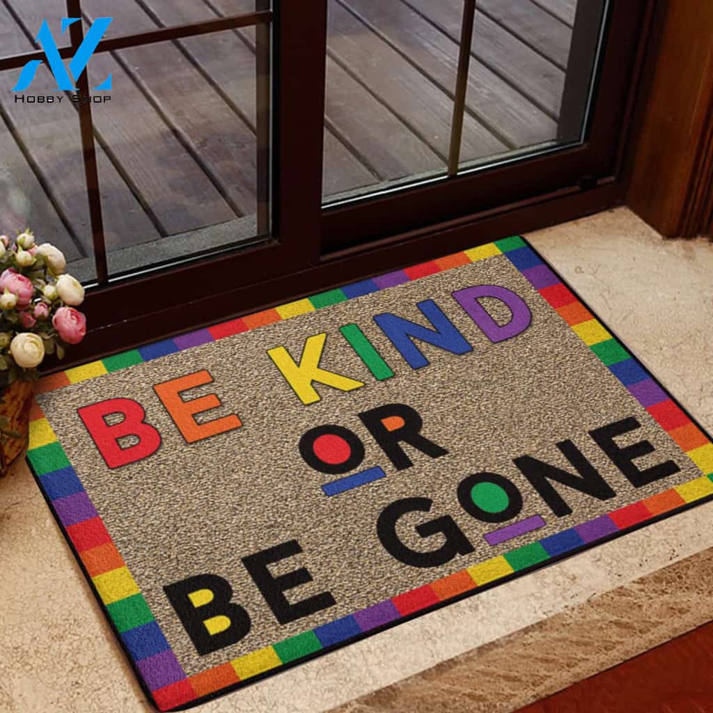 LGBT Be Kind Or Be Gone Doormat Welcome Mat House Warming Gift Home Decor Funny Doormat Gift Idea