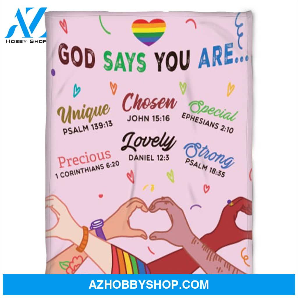 LGBT Blanket, God Says You Are, Fleece Banket.Home Decor Bedding Couch Sofa Soft and Comfy Cozy