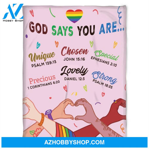 LGBT Blanket, God Says You Are, Fleece Banket.Home Decor Bedding Couch Sofa Soft and Comfy Cozy