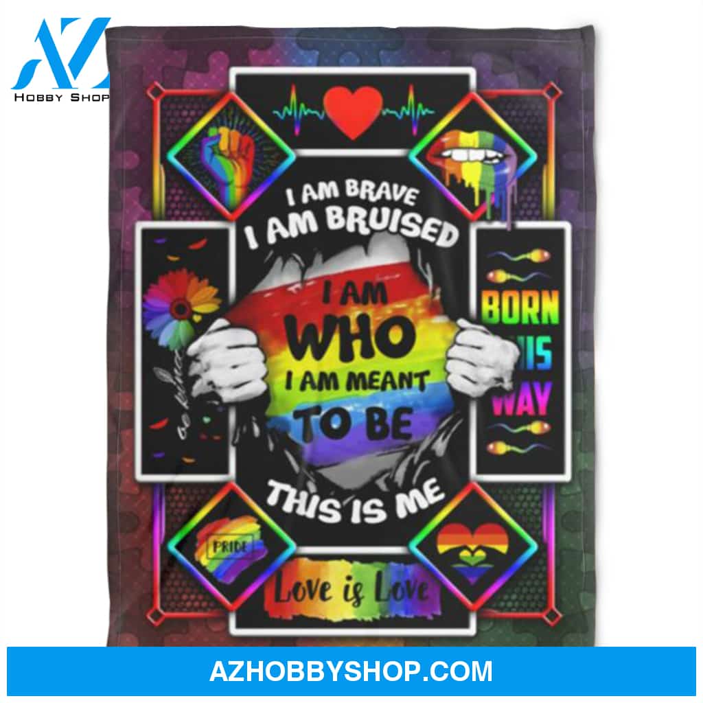 LGBT Blanket, I Am Who I Am Meant To Be, ,Fleece Banket.Home Decor Bedding Couch Sofa Soft and Comfy Cozy