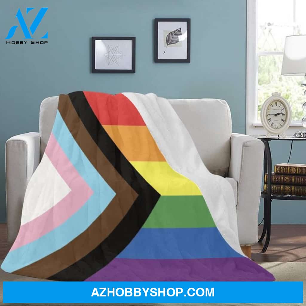 LGBT Blanket, Love is Love Progress pride flag, LGBTQ flag Blanket