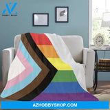 LGBT Blanket, Love is Love Progress pride flag, LGBTQ flag Blanket