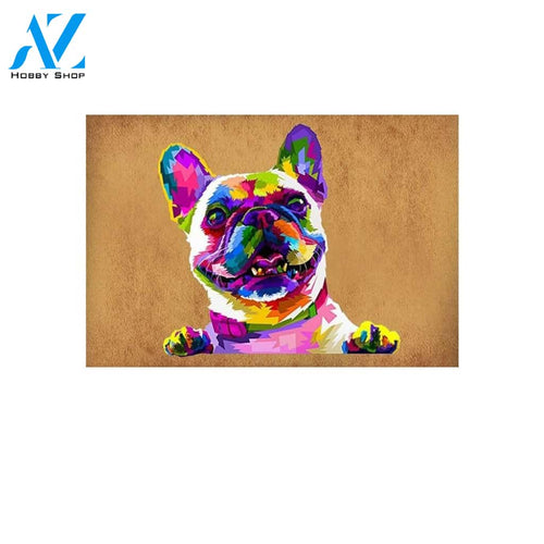 LGBT Color Pride - Frenchie Pride Doormat Cute French Bulldog Doormat Welcome Mat House Warming Gift Home Decor Gift for Dog Lovers Funny Doormat Gift Idea