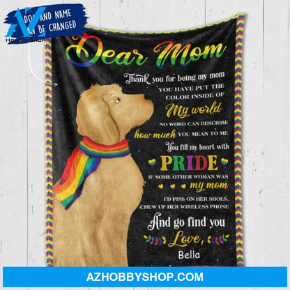 Personalized LGBT Doodle Mom Custom Fleece Blanket 3 sizes:  -  - 