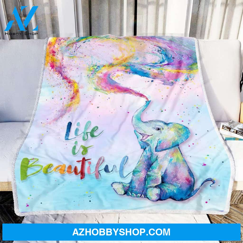 LGBT Elephant, Life is Beautiful Fleece Blanket
