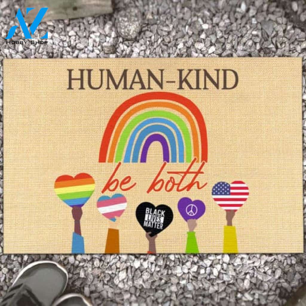 LGBT Equality - Human-Kind Be Both Doormat Welcome Mat House Warming Gift Home Decor Funny Doormat Gift Idea