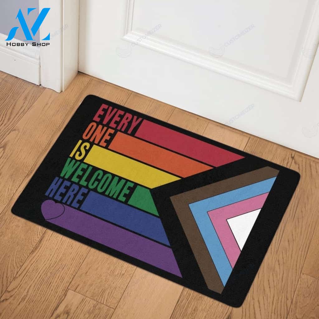 LGBT Everyone Is Welcome Here Doormat Welcome Mat House Warming Gift Home Decor Funny Doormat Gift Idea