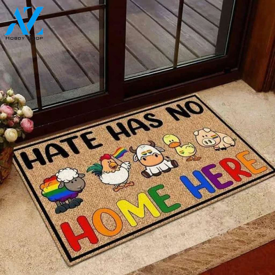 Lgbt Farm Animals Hate Has No Home Here Door Mat