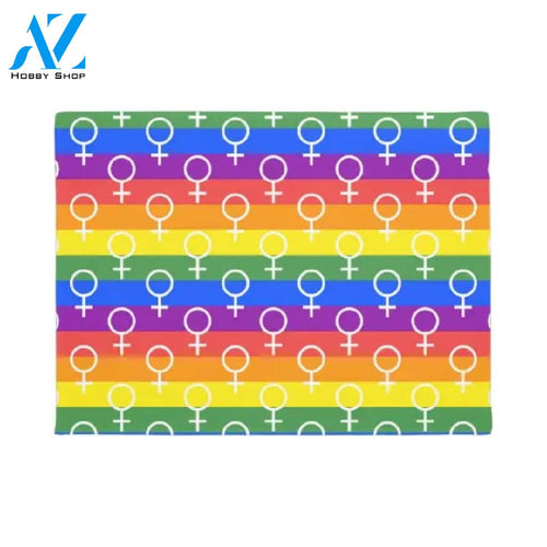 LGBT - Female Symbol Rainbow Pattern Doormat Welcome Mat House Warming Gift Home Decor Funny Doormat Gift Idea