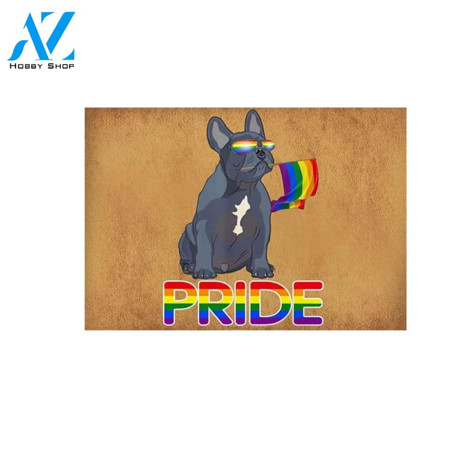 LGBT - French Bulldog Pride Doormat Welcome Mat House Warming Gift Home Decor Gift for Dog Lovers Funny Doormat Gift Idea