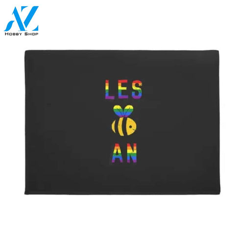 LGBT Gift - Les-Bee-An Lesbian Bee Lover Rainbow Doormat Welcome Mat House Warming Gift Home Decor Gift for Bee Lovers Funny Doormat Gift Idea