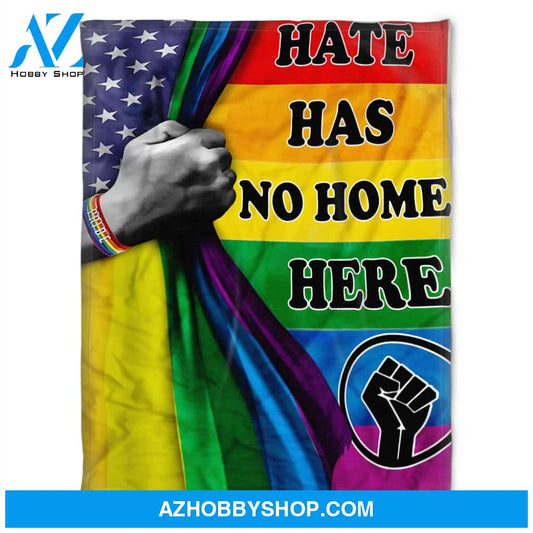 LGBT, Hate Has No Home Here, Fleece Banket.Home Decor Bedding Couch Sofa Soft and Comfy Cozy