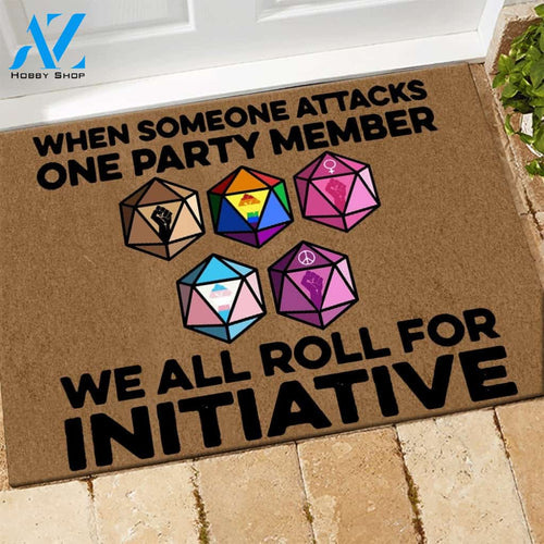 LGBT, Hippie, Feminism, Black, DnD Doormat We All Roll For Initiative Black Lives Matter | Welcome Mat | House Warming Gift | Christmas Gift Decor