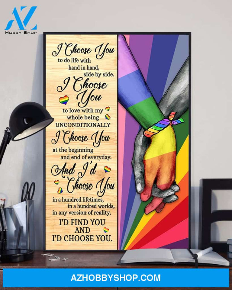 LGBT I Choose You - Matte Canvas, Gift for you , gift for him, gift for her, gift for couple, gift for lgbt