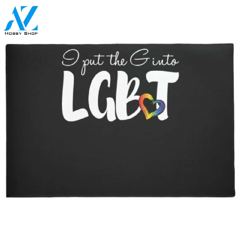 LGBT - I Put The Gay Into Indoor and Outdoor Doormat Warm House Gift Welcome Mat Gift for Friend Family