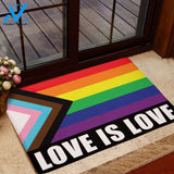 LGBT Love Is love Indoor And Outdoor Doormat Welcome Mat Housewarming Gift Home Decor Funny Doormat Best Gift Idea For Friend Birthday Gift
